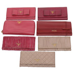 PRADA Wallet Leather 7Set Red Pink beige  ar10915