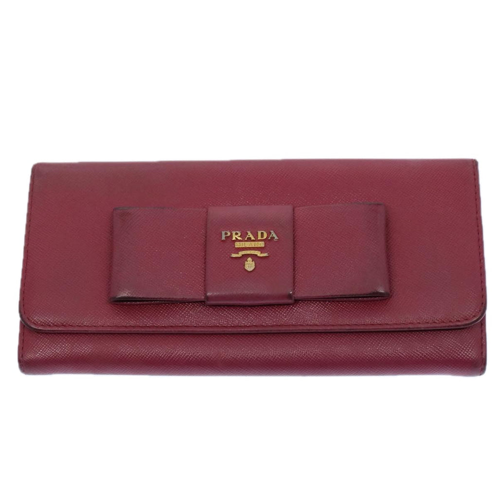 PRADA Wallet Leather 7Set Red Pink beige  ar10915