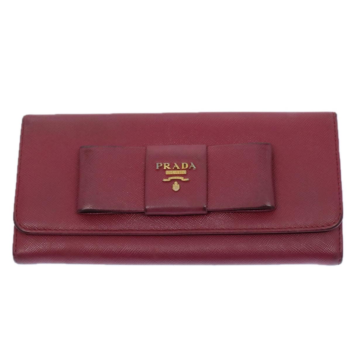 PRADA Wallet Leather 7Set Red Pink beige  ar10915