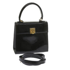 CELINE Hand Bag Patent leather 2way Black  ar10948B