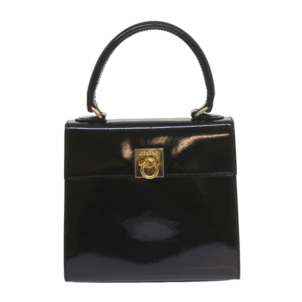 CELINE Hand Bag Patent leather 2way Black  ar10948B