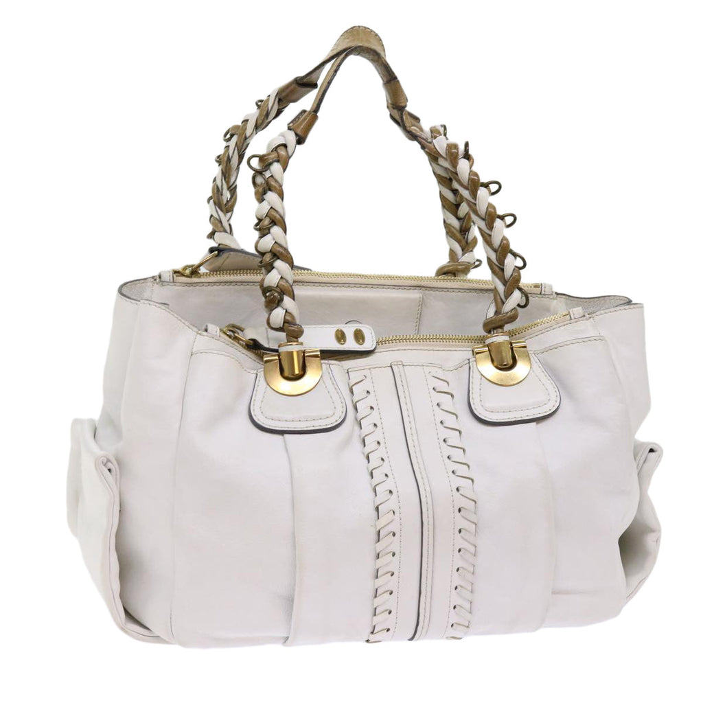 Chloe Shoulder Bag Leather White ar11050