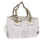 Chloe Shoulder Bag Leather White ar11050