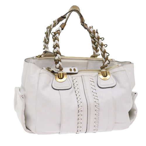 Chloe Shoulder Bag Leather White ar11050