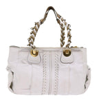 Chloe Shoulder Bag Leather White ar11050
