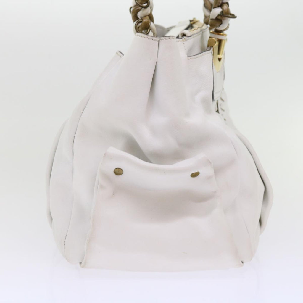 Chloe Shoulder Bag Leather White ar11050