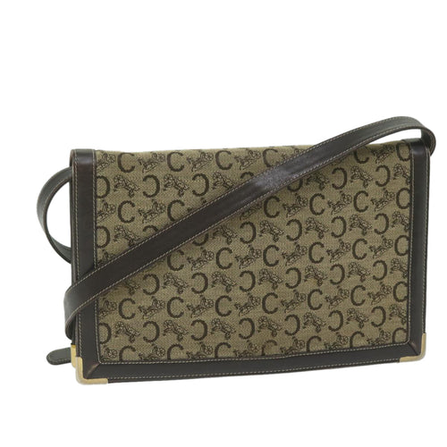 CELINE C Macadam Canvas Shoulder Bag Beige  ar11080