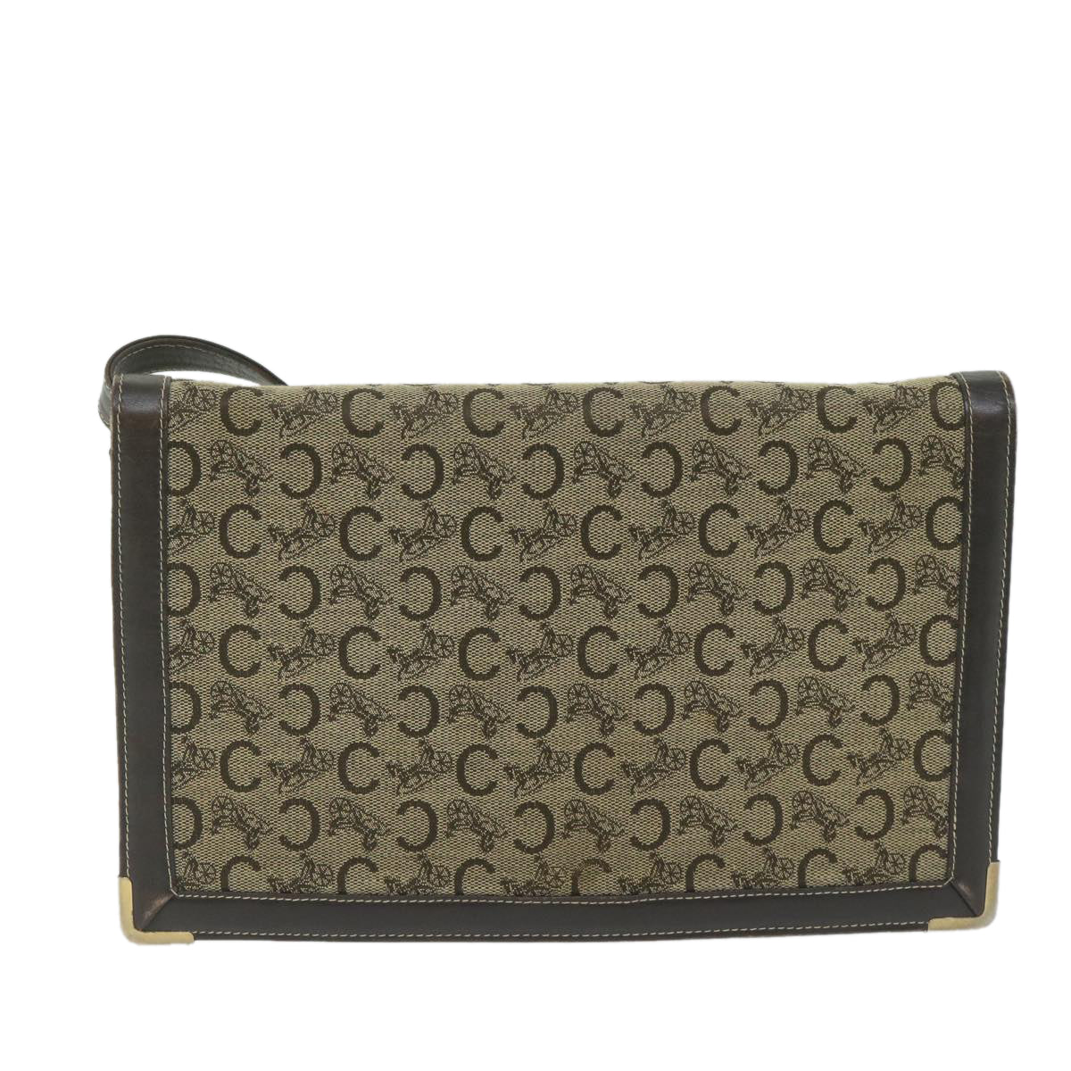 CELINE C Macadam Canvas Shoulder Bag Beige  ar11080