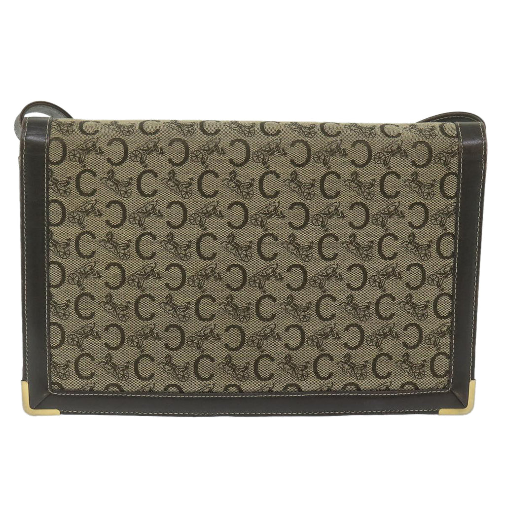 CELINE C Macadam Canvas Shoulder Bag Beige  ar11080