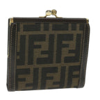 FENDI Zucca Canvas Wallet Black Brownar11107