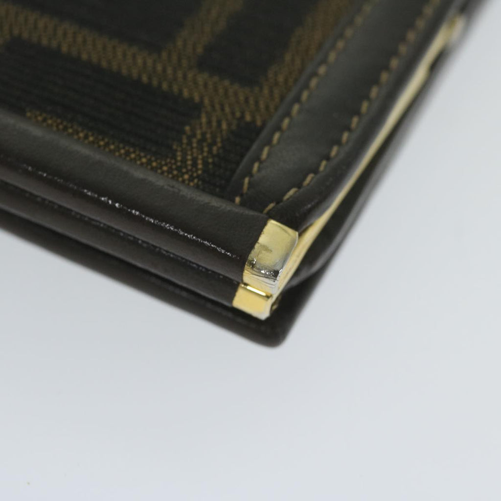 FENDI Zucca Canvas Wallet Black Brownar11107
