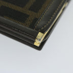 FENDI Zucca Canvas Wallet Black Brownar11107