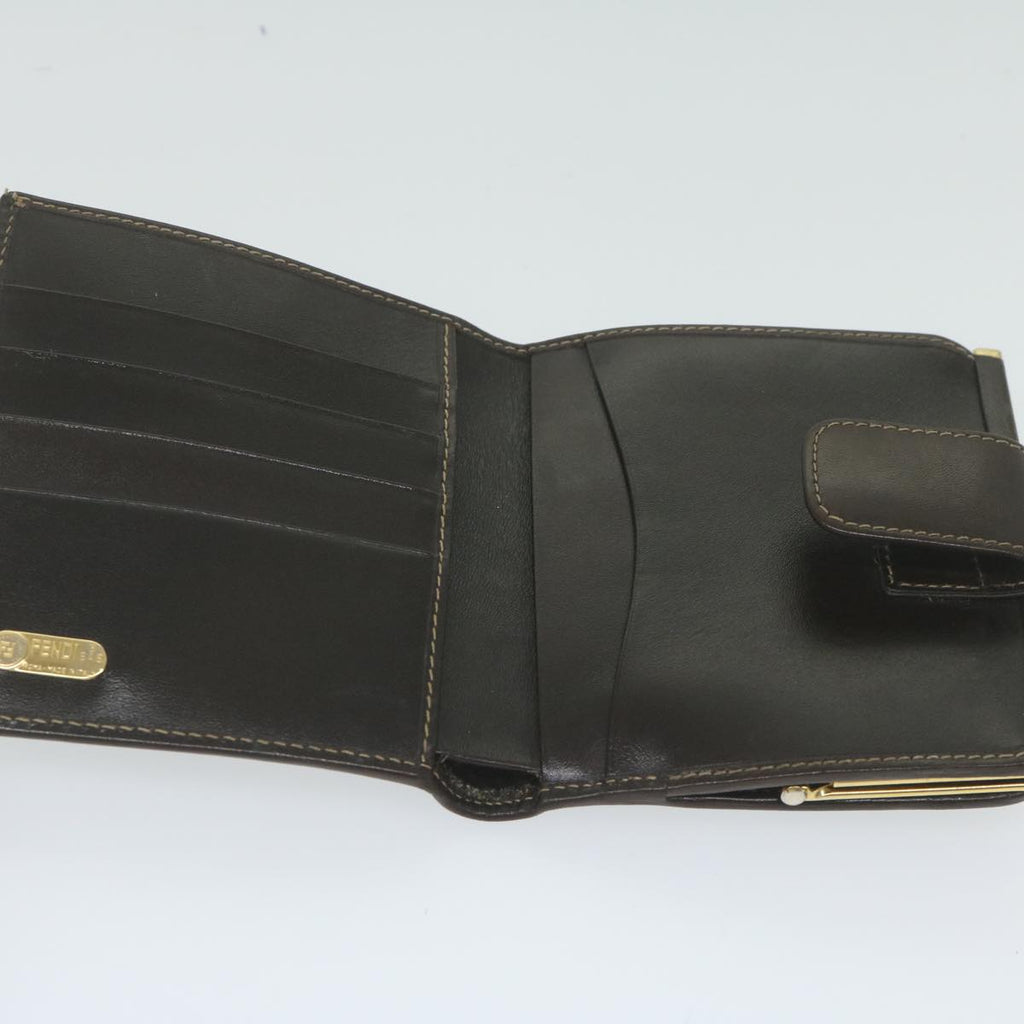 FENDI Zucca Canvas Wallet Black Brownar11107