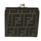 FENDI Zucca Canvas Wallet Black Brownar11107