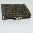 FENDI Zucca Canvas Wallet Black Brownar11107