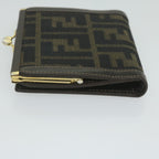 FENDI Zucca Canvas Wallet Black Brownar11107