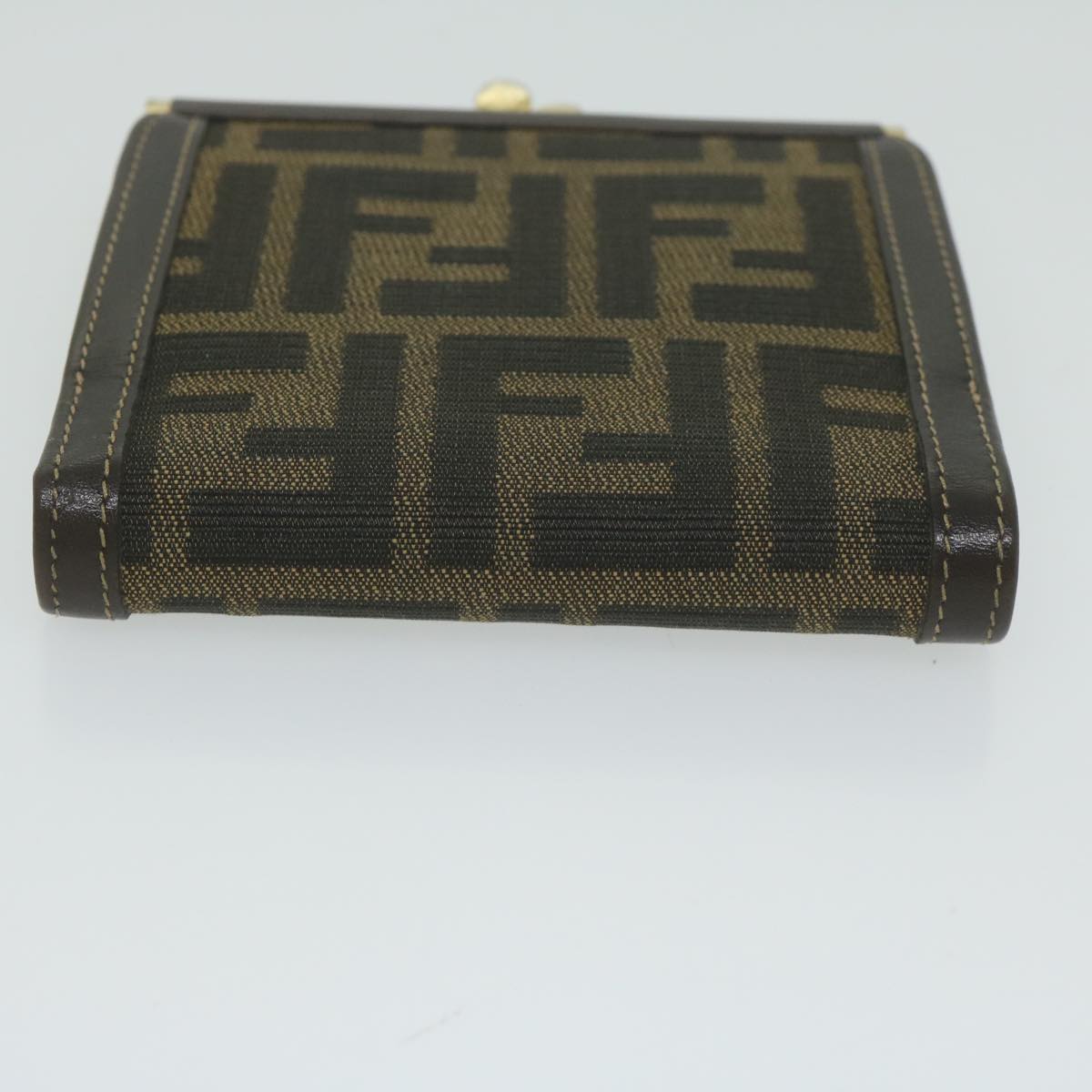 FENDI Zucca Canvas Wallet Black Brownar11107