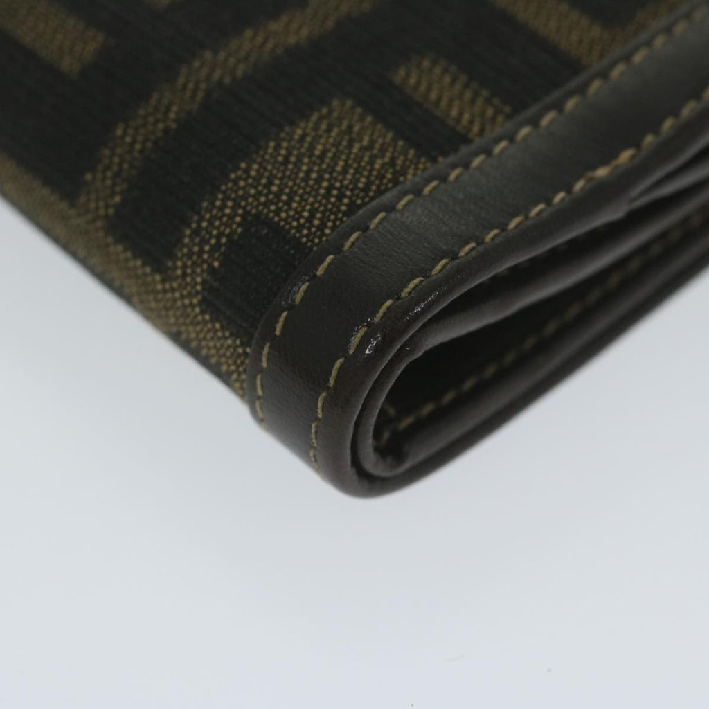 FENDI Zucca Canvas Wallet Black Brownar11107