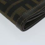 FENDI Zucca Canvas Wallet Black Brownar11107