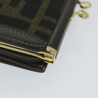 FENDI Zucca Canvas Wallet Black Brownar11107