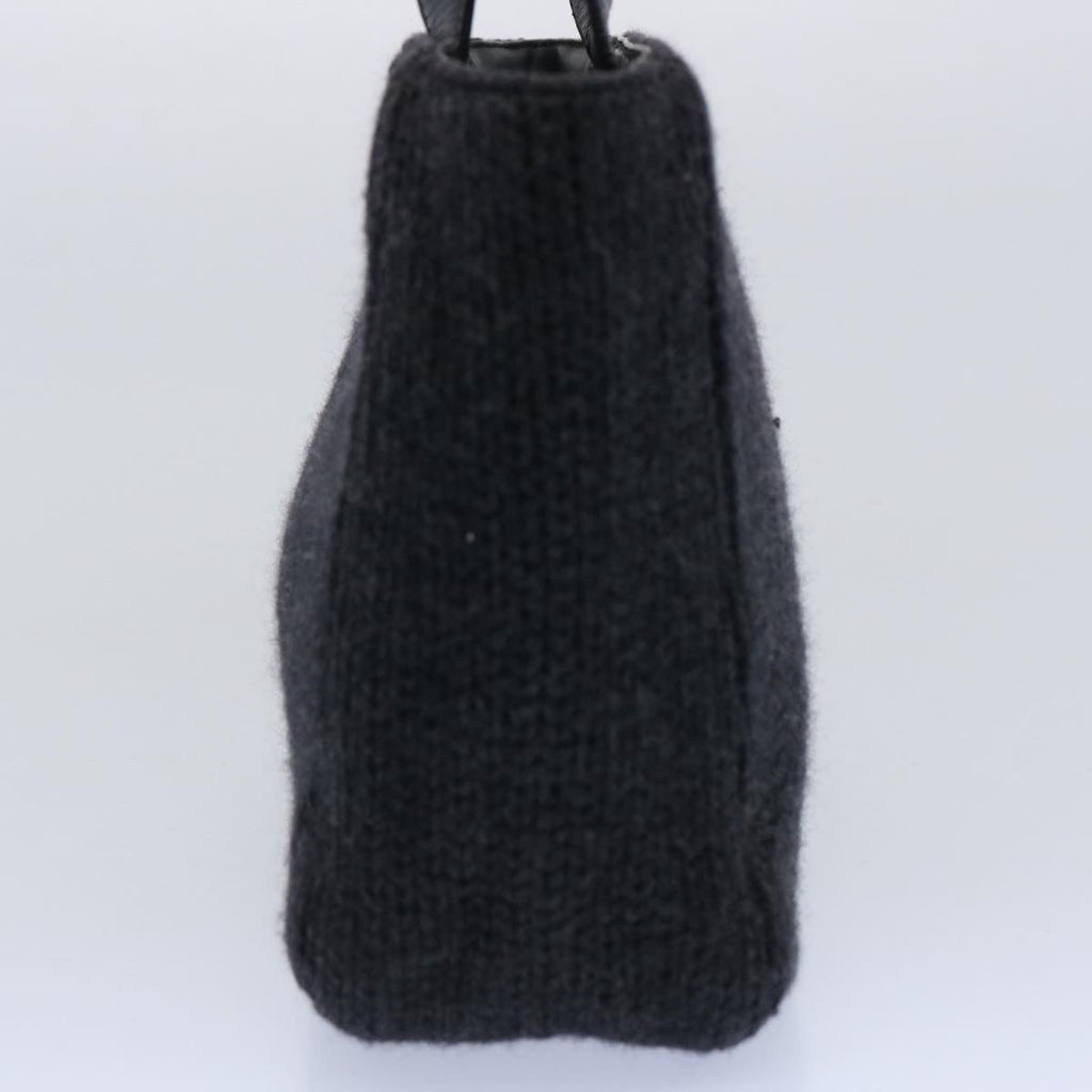 PRADA Hand Bag Wool Black  ar11114