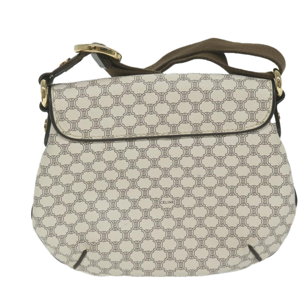 CELINE Macadam Canvas Shoulder Bag PVC Leather Whe  ar11116