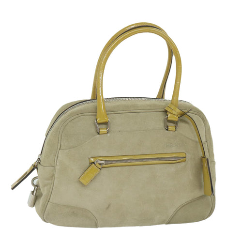 PRADA Hand Bag Suede Beige  ar11148B