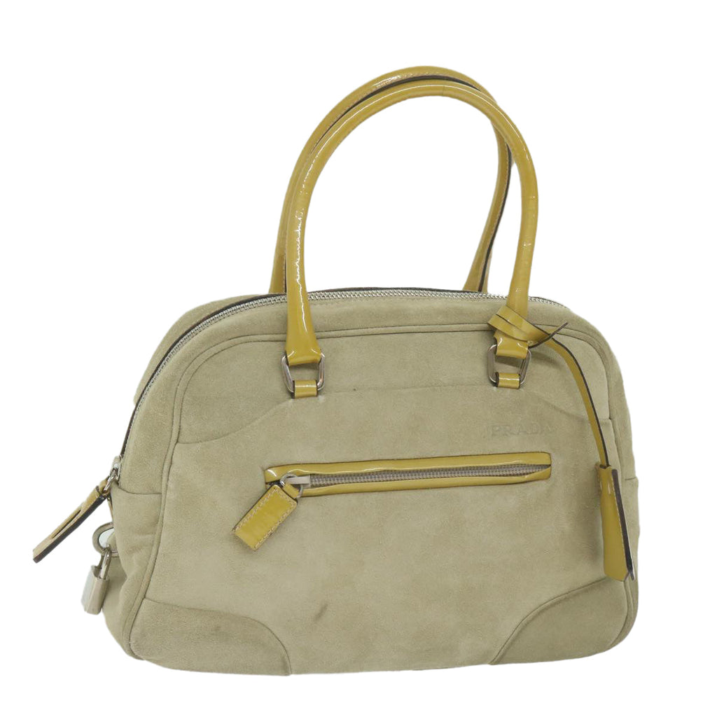 PRADA Hand Bag Suede Beige  ar11148B