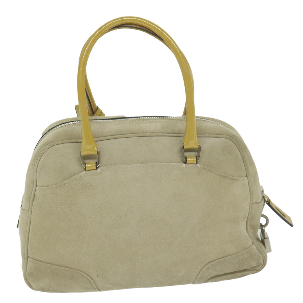PRADA Hand Bag Suede Beige  ar11148B