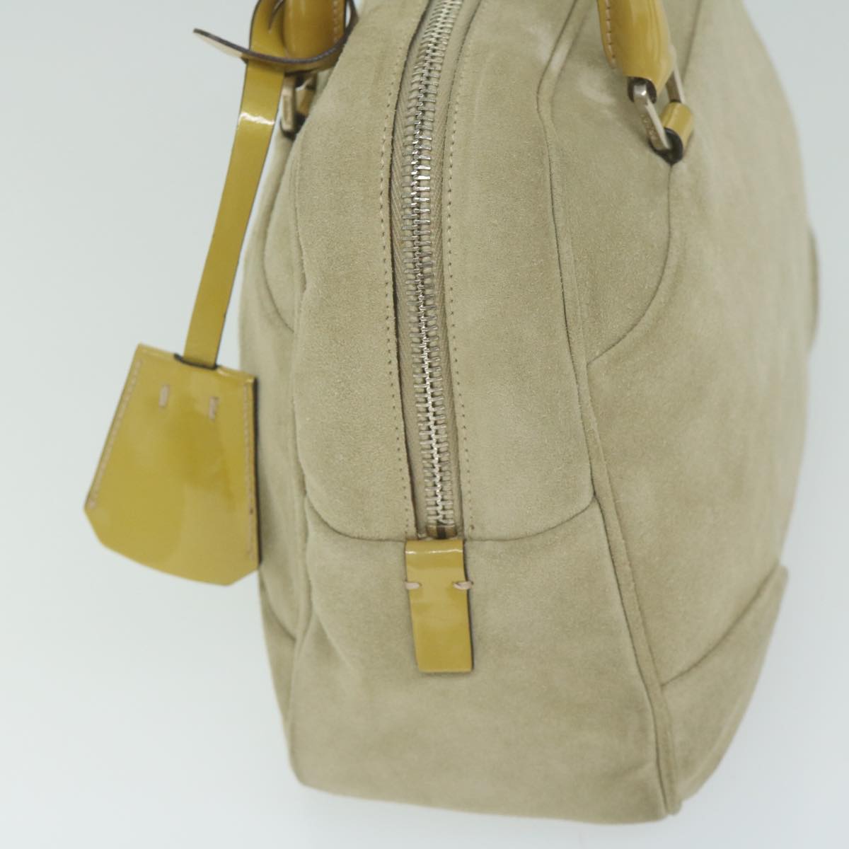 PRADA Hand Bag Suede Beige  ar11148B