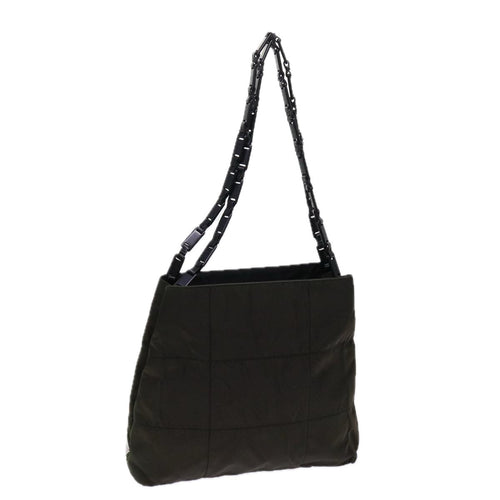 PRADA Quilted Chain Shoulder Bag Nylon Khaki  ar11172B