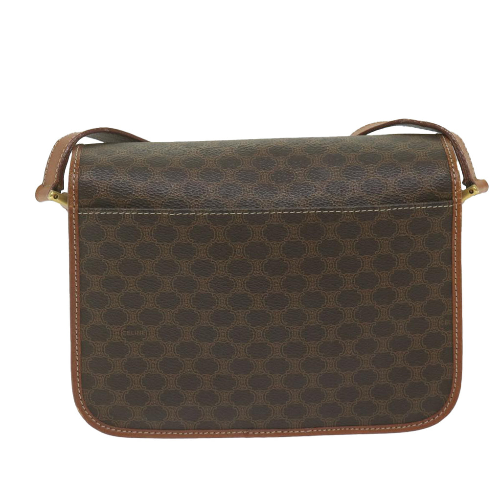 CELINE Macadam Canvas Shoulder Bag PVC Leather Brown  ar11187B