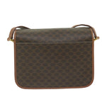 CELINE Macadam Canvas Shoulder Bag PVC Leather Brown  ar11187B