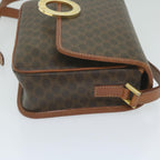 CELINE Macadam Canvas Shoulder Bag PVC Leather Brown  ar11187B