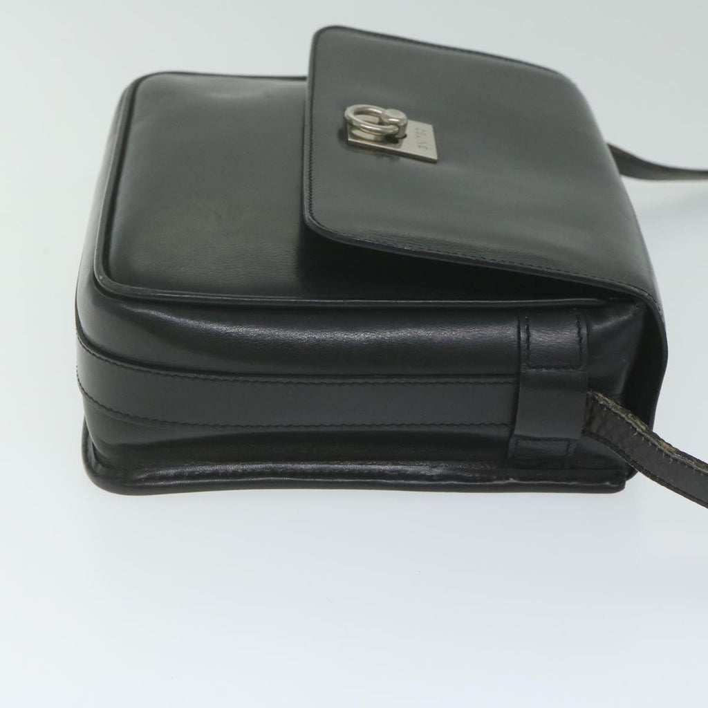 CELINE Shoulder Bag Leather Black  ar11207