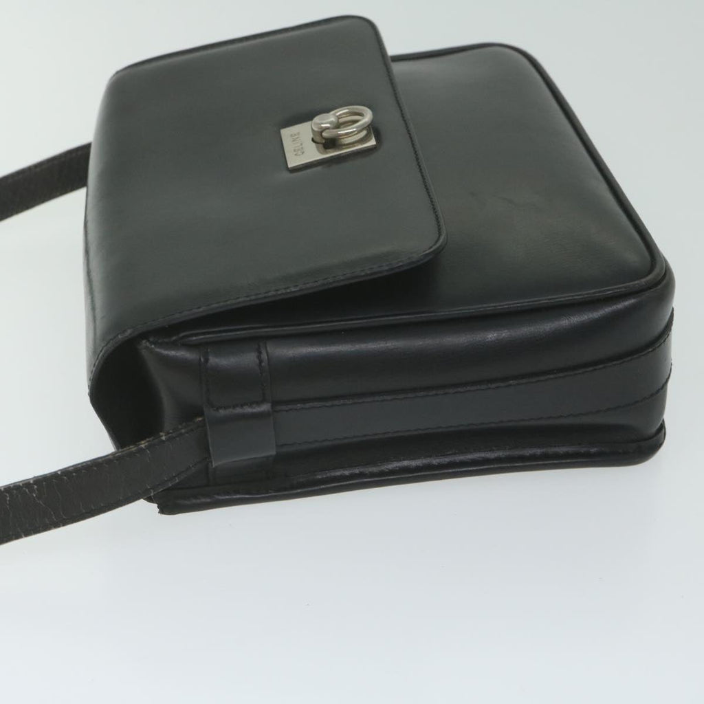 CELINE Shoulder Bag Leather Black  ar11207