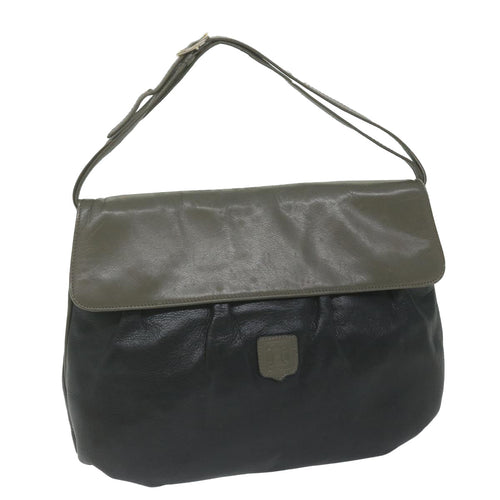 CELINE Shoulder Bag Leather Black  ar11210