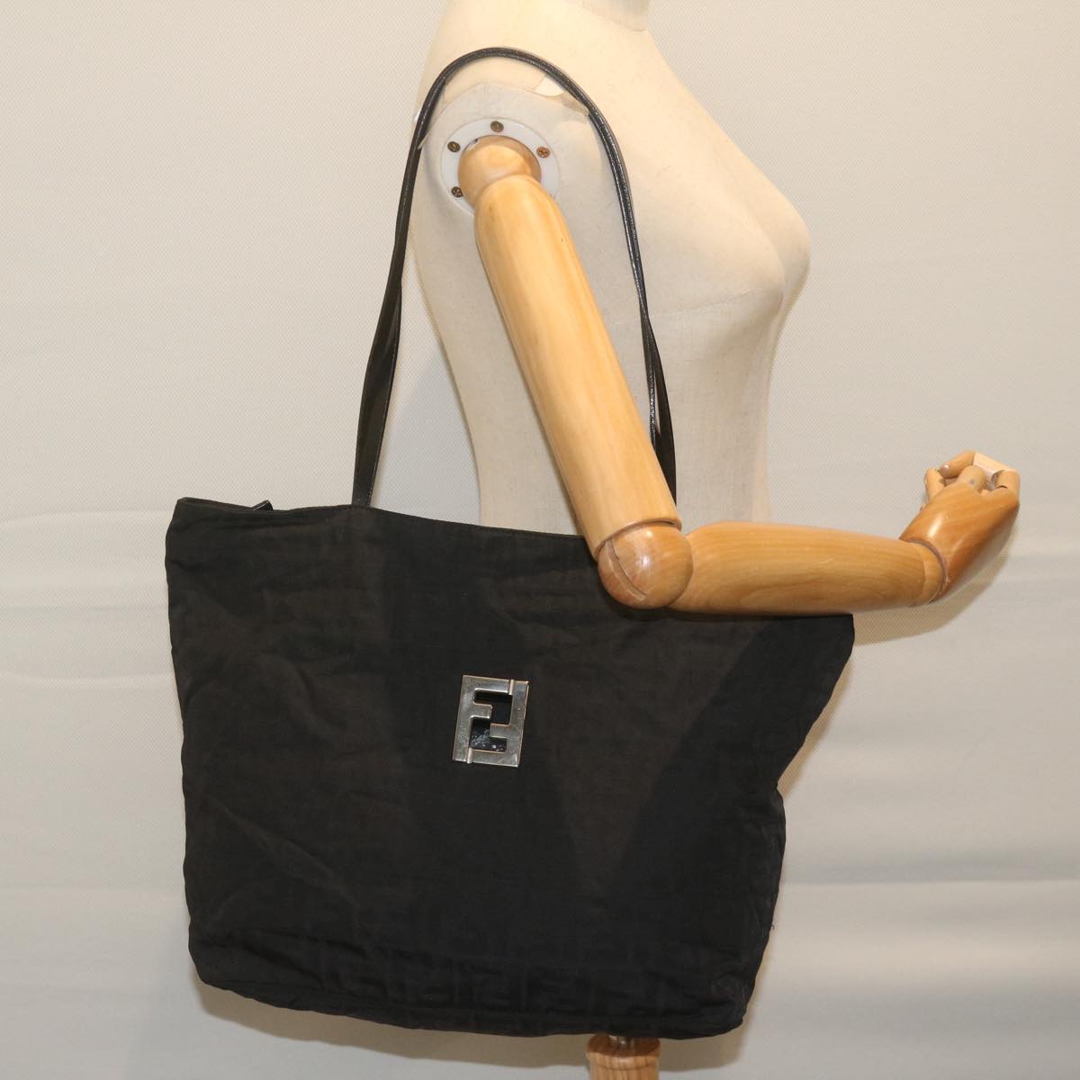 FENDI Zucca Canvas Tote Bag Blackar11225