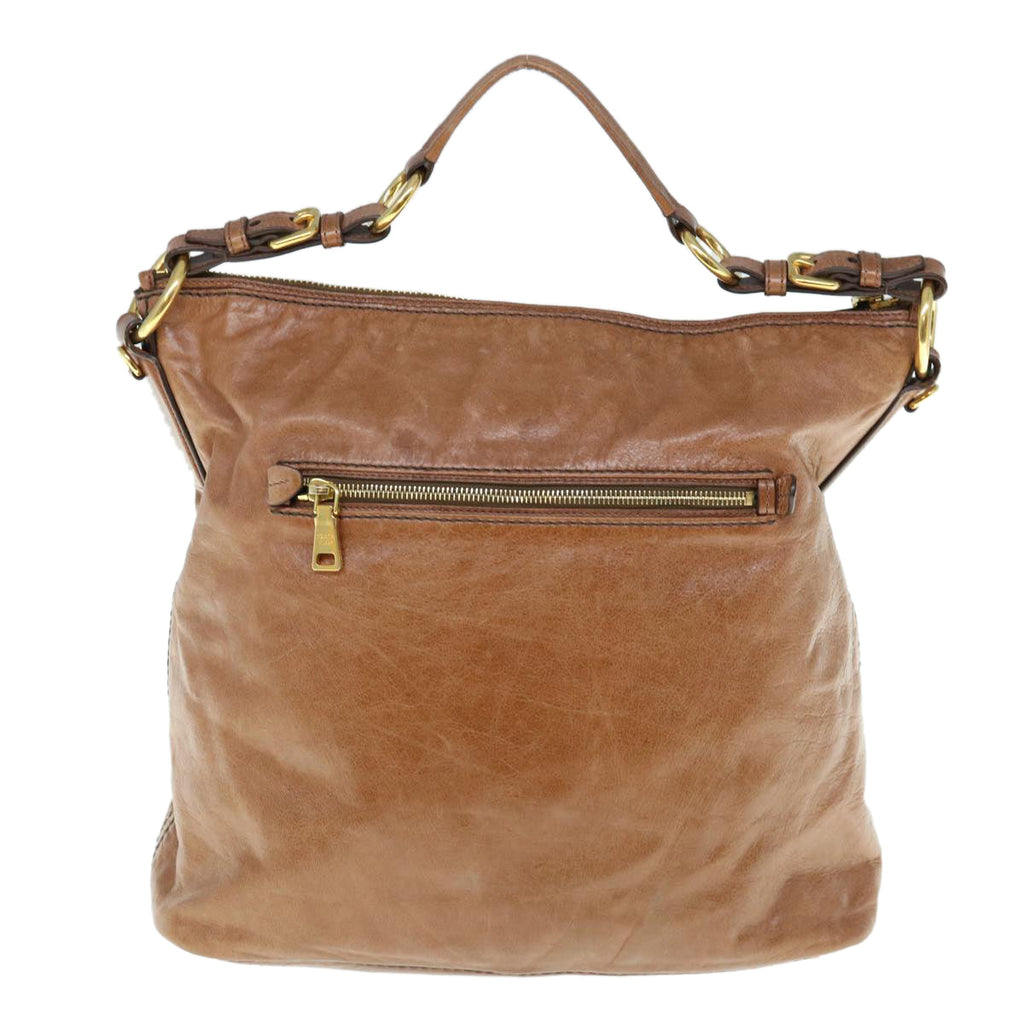 PRADA Shoulder Bag Leather Brown  ar11226