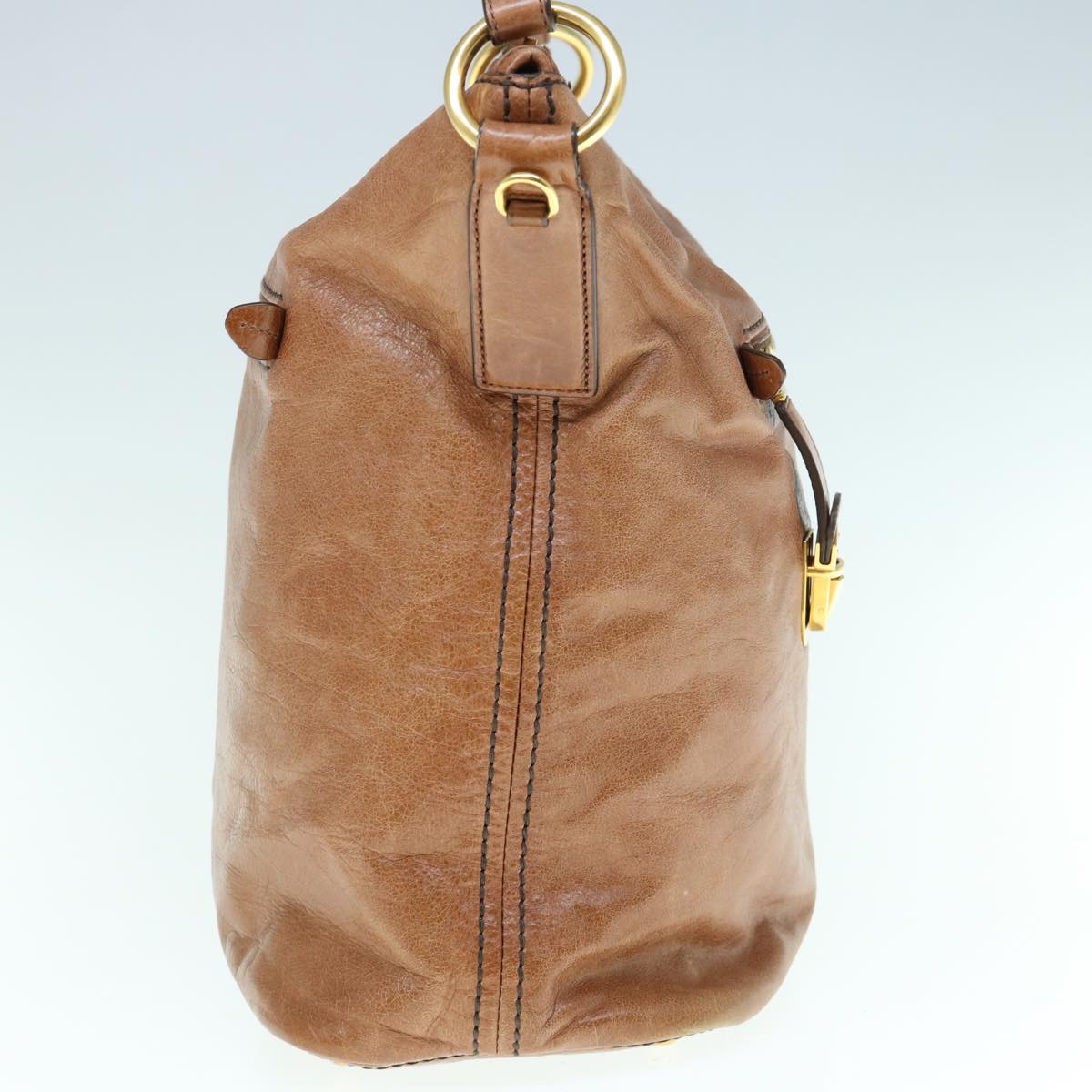 PRADA Shoulder Bag Leather Brown  ar11226