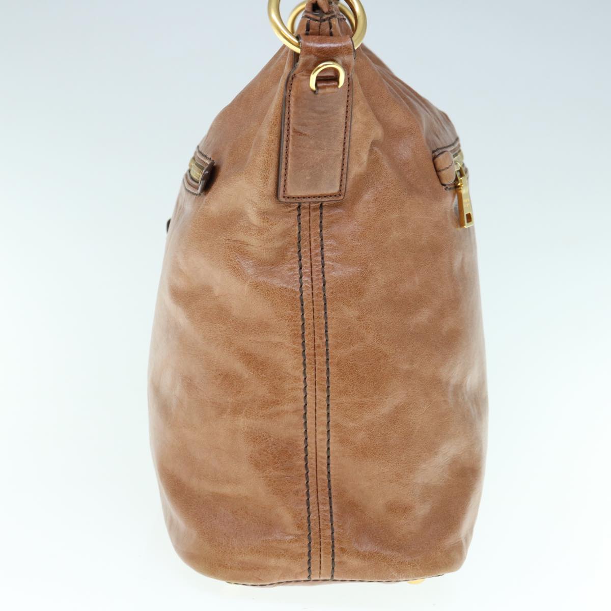 PRADA Shoulder Bag Leather Brown  ar11226