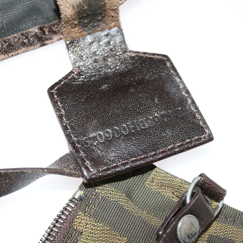 FENDI Zucca Pecan Canvas Hand Bag Nylon 3Set Brown Blackar11235