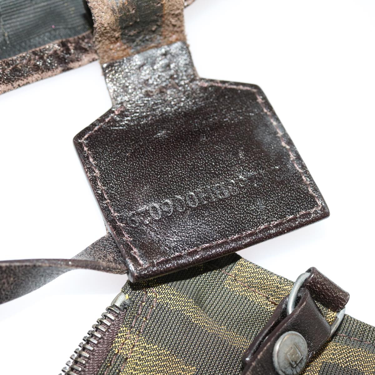 FENDI Zucca Pecan Canvas Hand Bag Nylon 3Set Brown Blackar11235