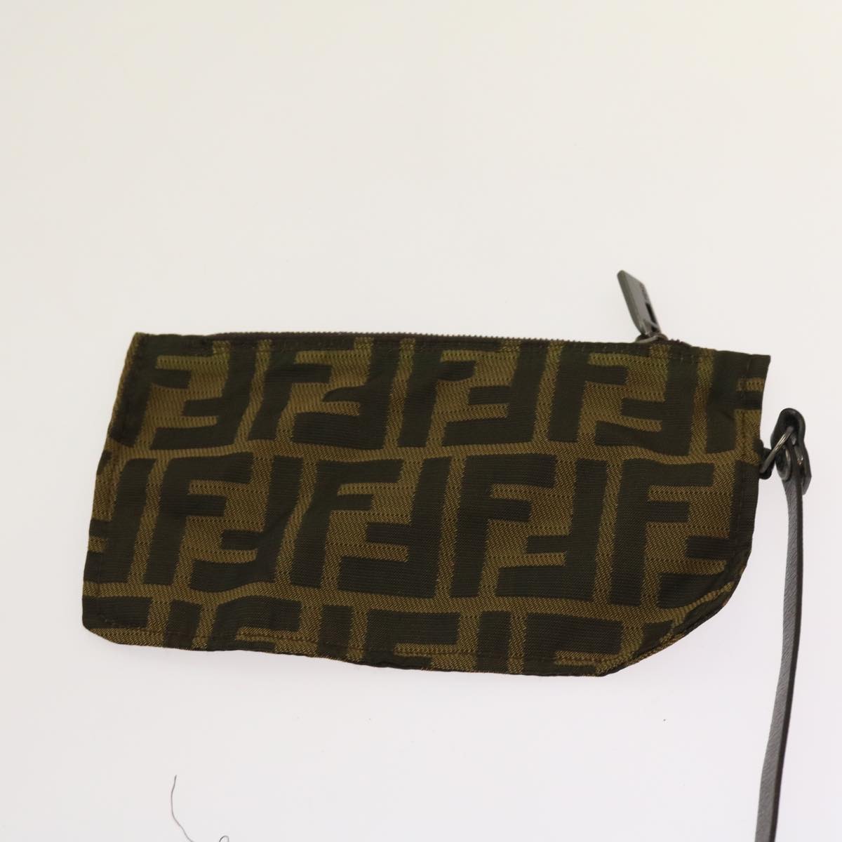 FENDI Zucca Pecan Canvas Hand Bag Nylon 3Set Brown Blackar11235