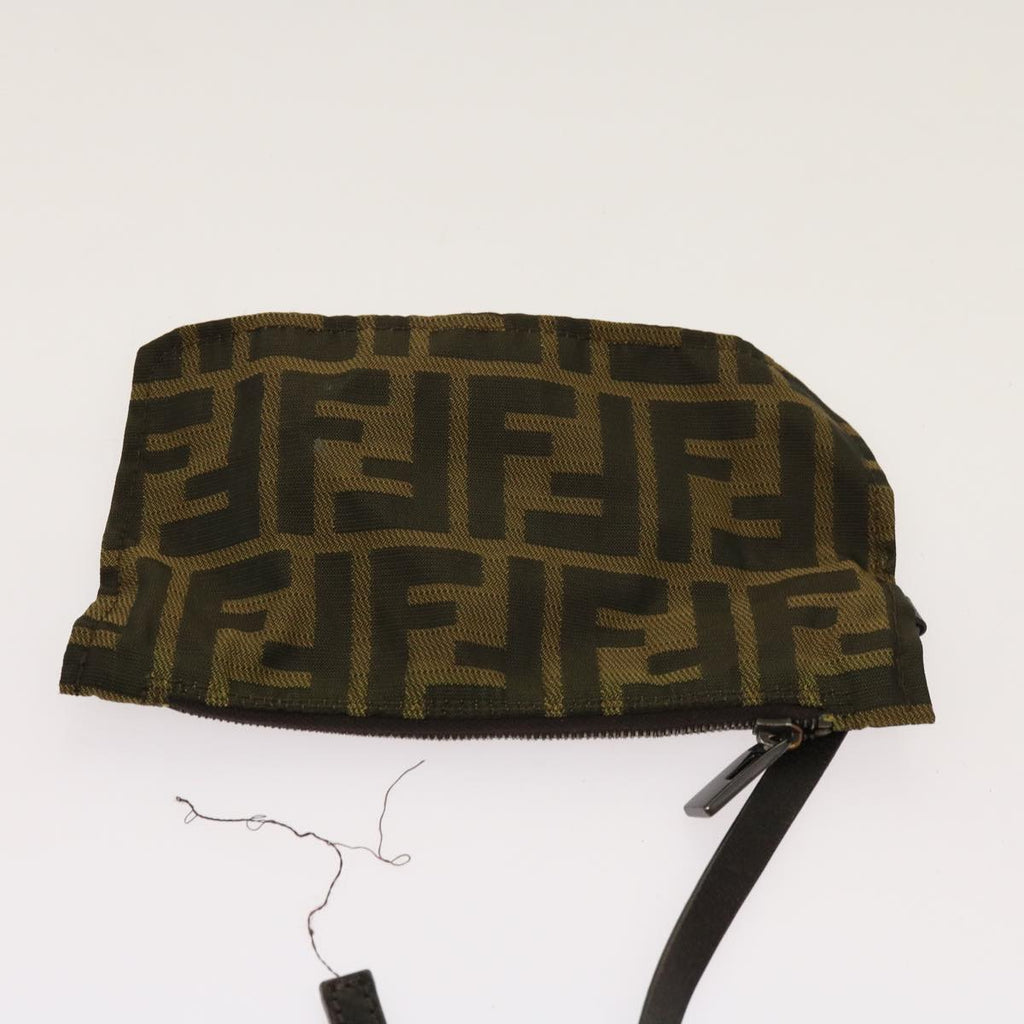 FENDI Zucca Pecan Canvas Hand Bag Nylon 3Set Brown Blackar11235