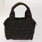 FENDI Zucca Pecan Canvas Hand Bag Nylon 3Set Brown Blackar11235