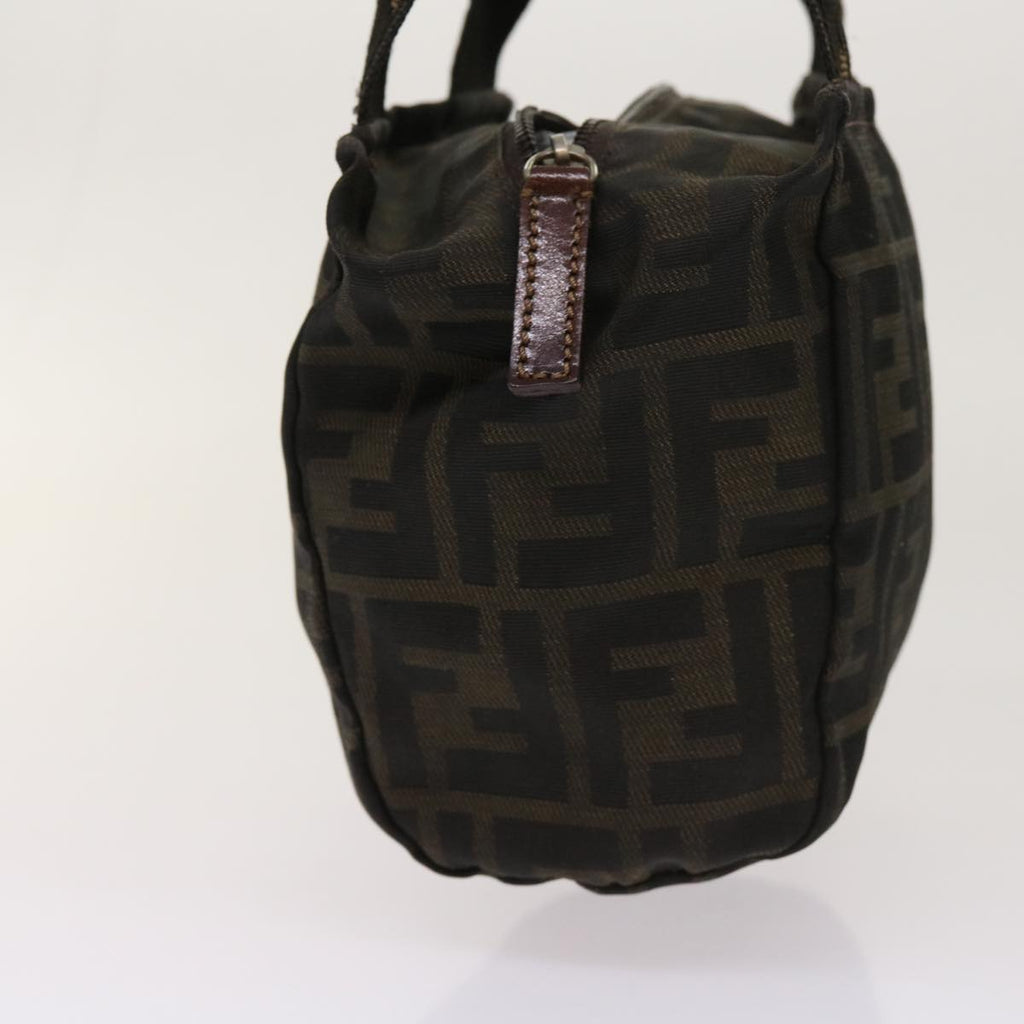 FENDI Zucca Pecan Canvas Hand Bag Nylon 3Set Brown Blackar11235