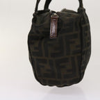 FENDI Zucca Pecan Canvas Hand Bag Nylon 3Set Brown Blackar11235