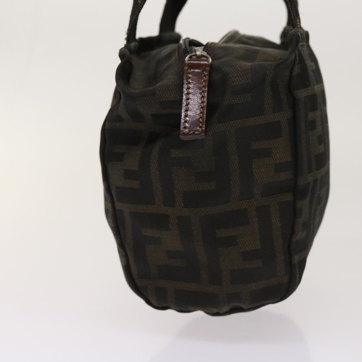FENDI Zucca Pecan Canvas Hand Bag Nylon 3Set Brown Blackar11235