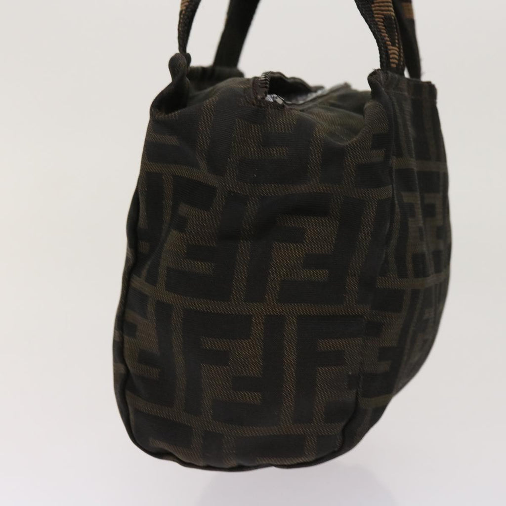 FENDI Zucca Pecan Canvas Hand Bag Nylon 3Set Brown Blackar11235